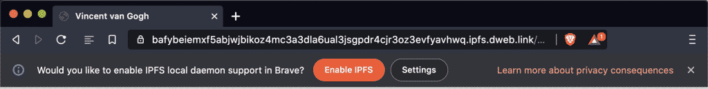 Brave enable IPFS